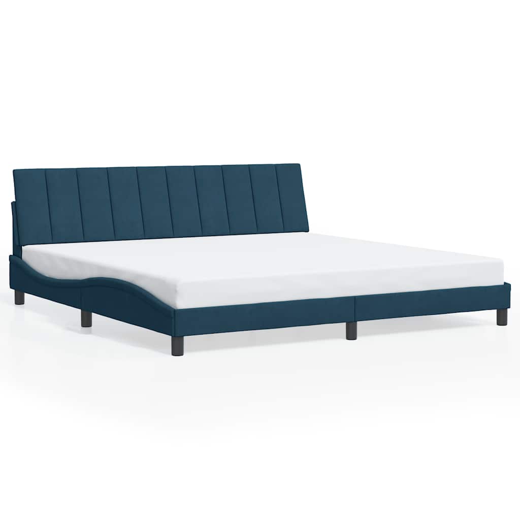sengeramme med LED uden madras Hanko 160x200 cm velour lyseblå