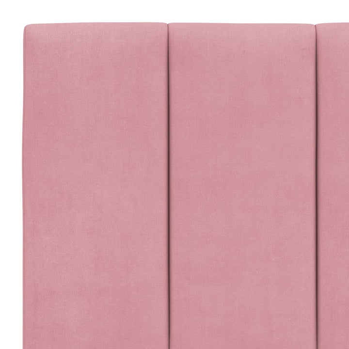 sengeramme med LED uden madras Hanko 200x200 cm velour lyserød