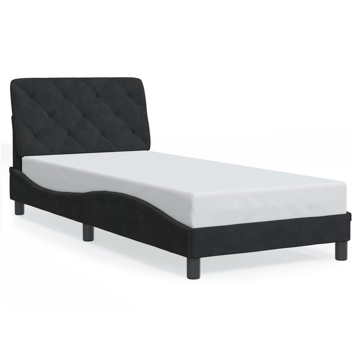 sengeramme med LED uden madras 80x200 cm velour sort