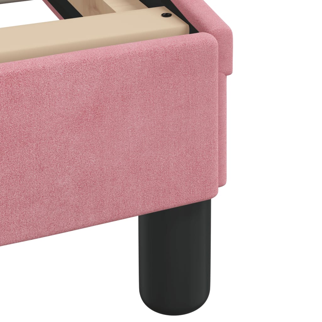 sengeramme med LED uden madras 80x200 cm velour pink