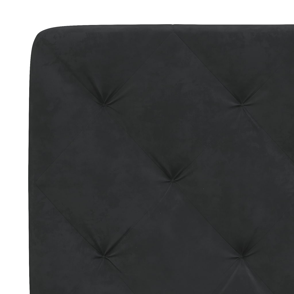 sengeramme med LED uden madras 90x200 cm velour sort