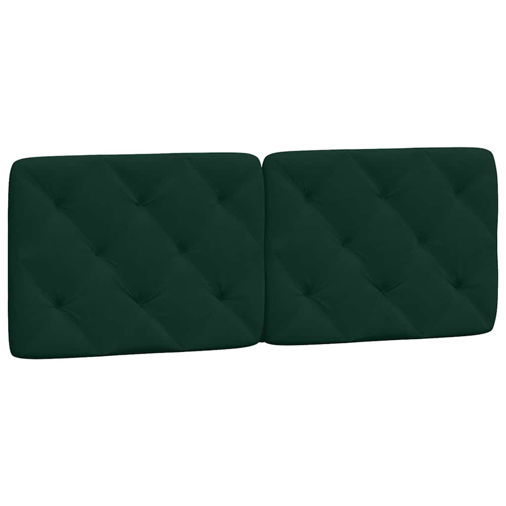 sengeramme med LED uden madras 140x190 cm velour mørkegrøn