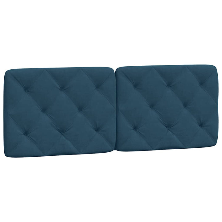 sengeramme med LED uden madras 140x190 cm velour blå