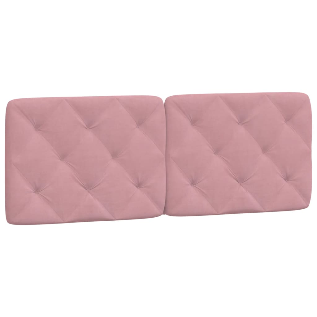 sengeramme med LED uden madras 140x190 cm velour pink