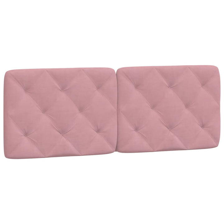 sengeramme med LED uden madras 140x190 cm velour pink