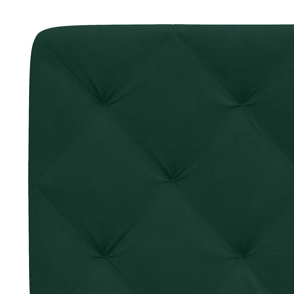 sengeramme med LED uden madras 140x200 cm velour mørkegrøn