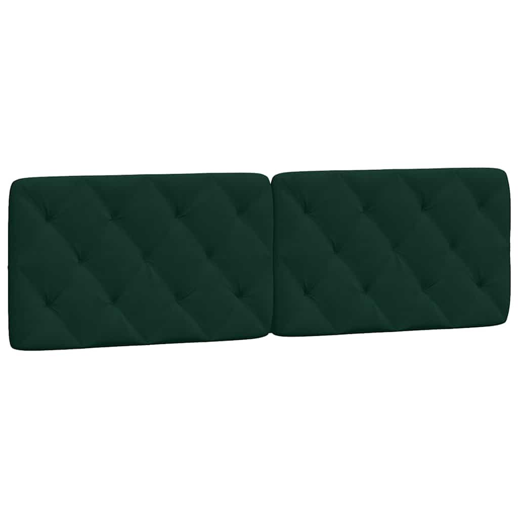 sengeramme med LED uden madras 160x200 cm velour mørkegrøn