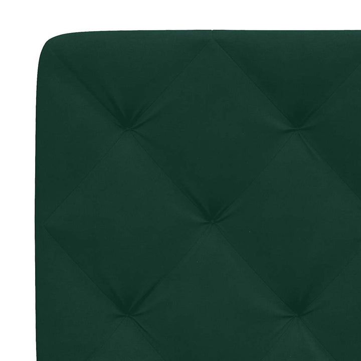 sengeramme med LED uden madras 160x200 cm velour mørkegrøn