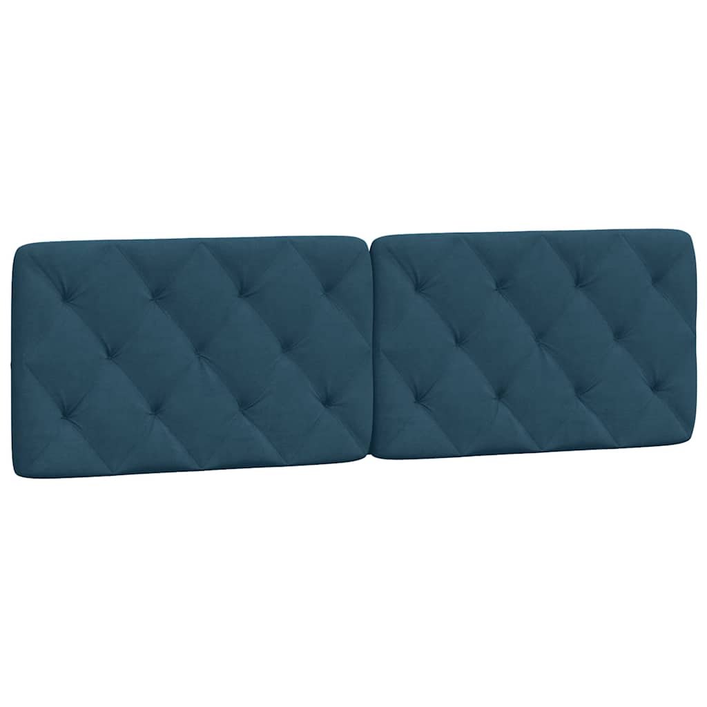 sengeramme med LED uden madras 160x200 cm velour blå