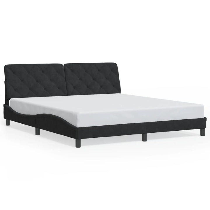 sengeramme med LED uden madras 180x200 cm velour sort