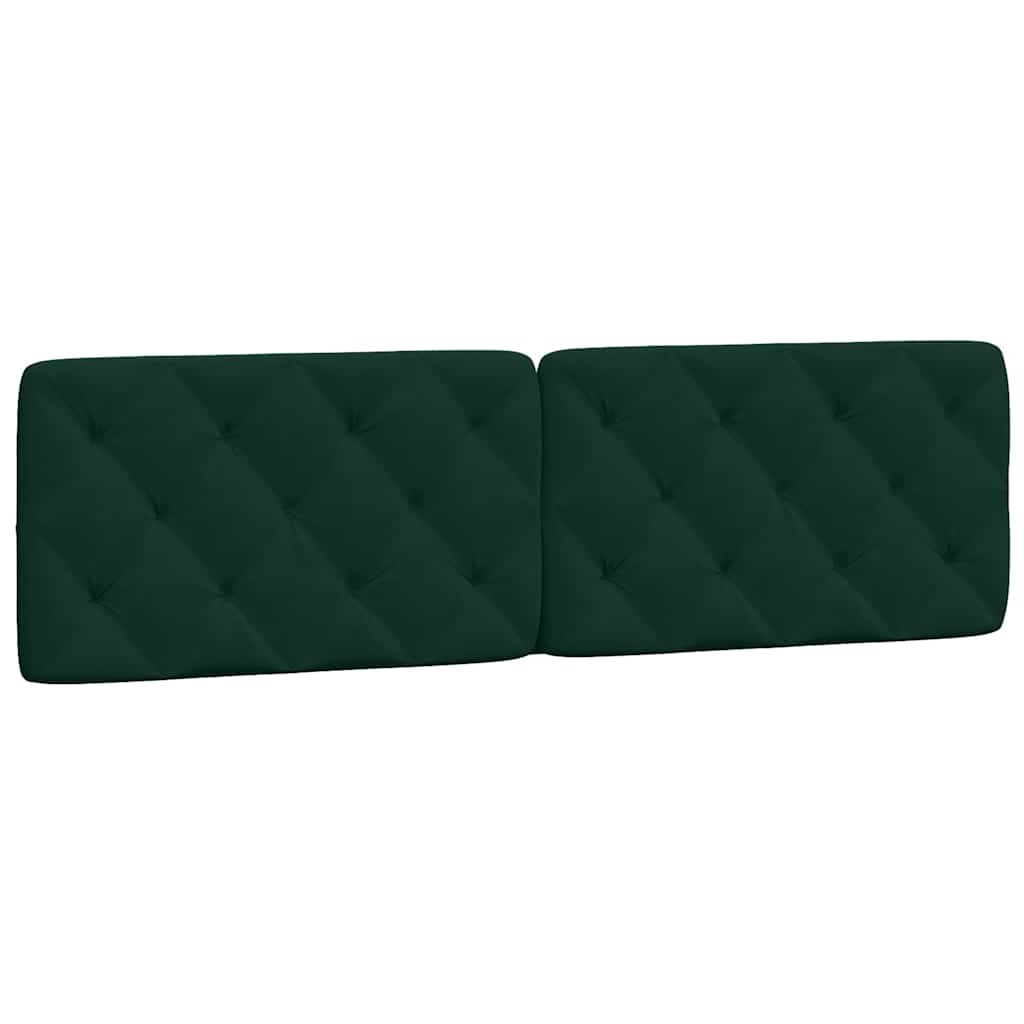 sengeramme med LED uden madras 180x200 cm velour mørkegrøn