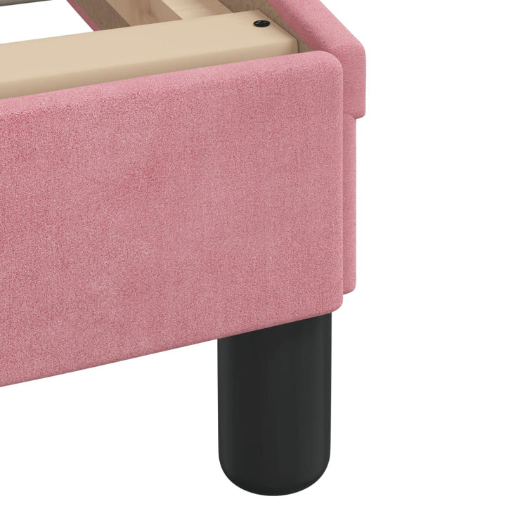 sengeramme med LED uden madras 180x200 cm velour pink