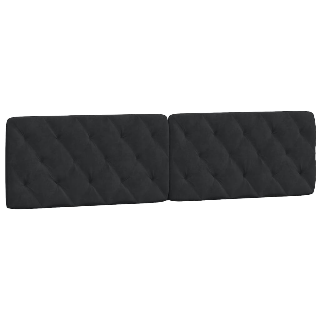 sengeramme med LED uden madras 200x200 cm velour sort