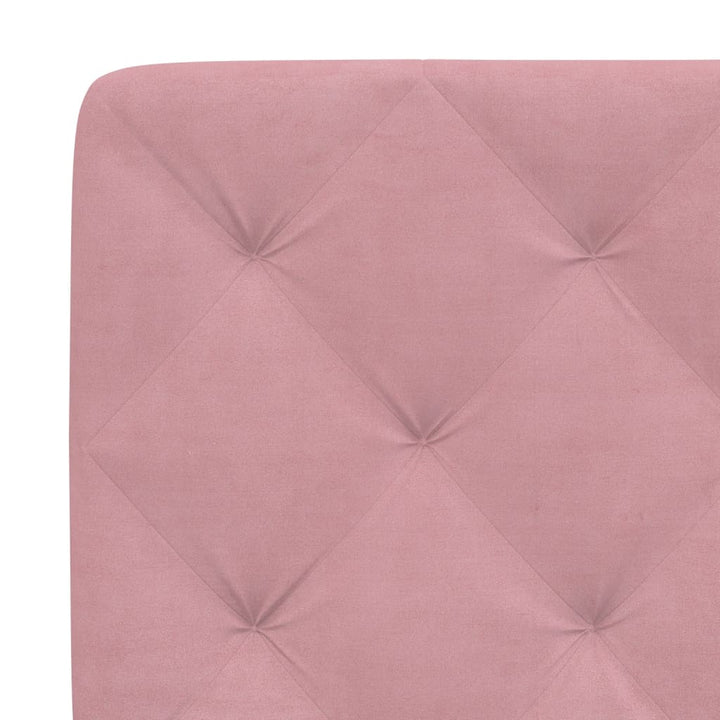 sengeramme med LED uden madras 200x200 cm velour lyserød