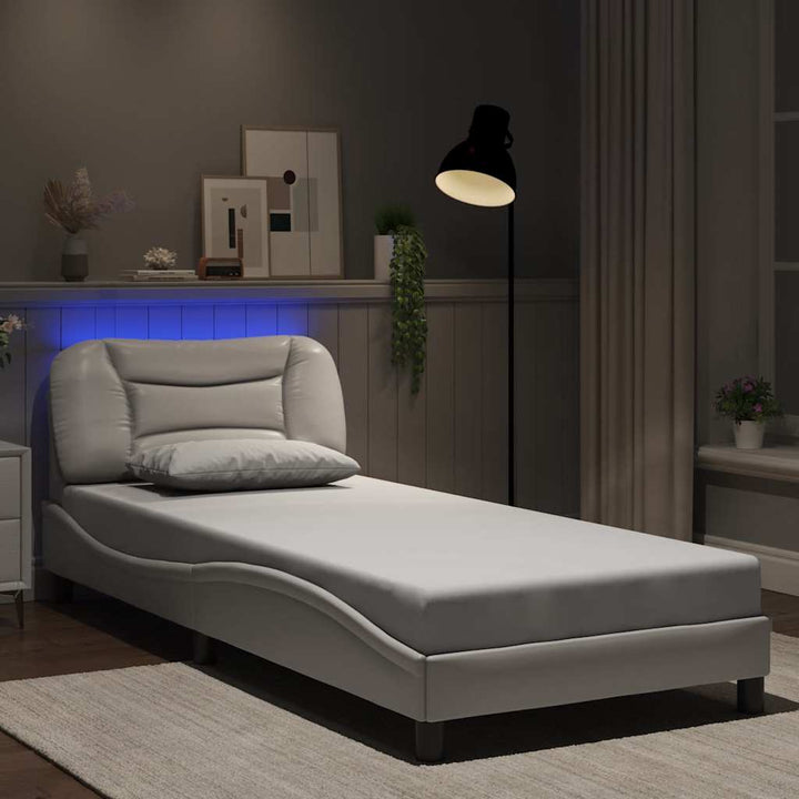 sengeramme med LED uden madras Hvar 80x200 cm hvid