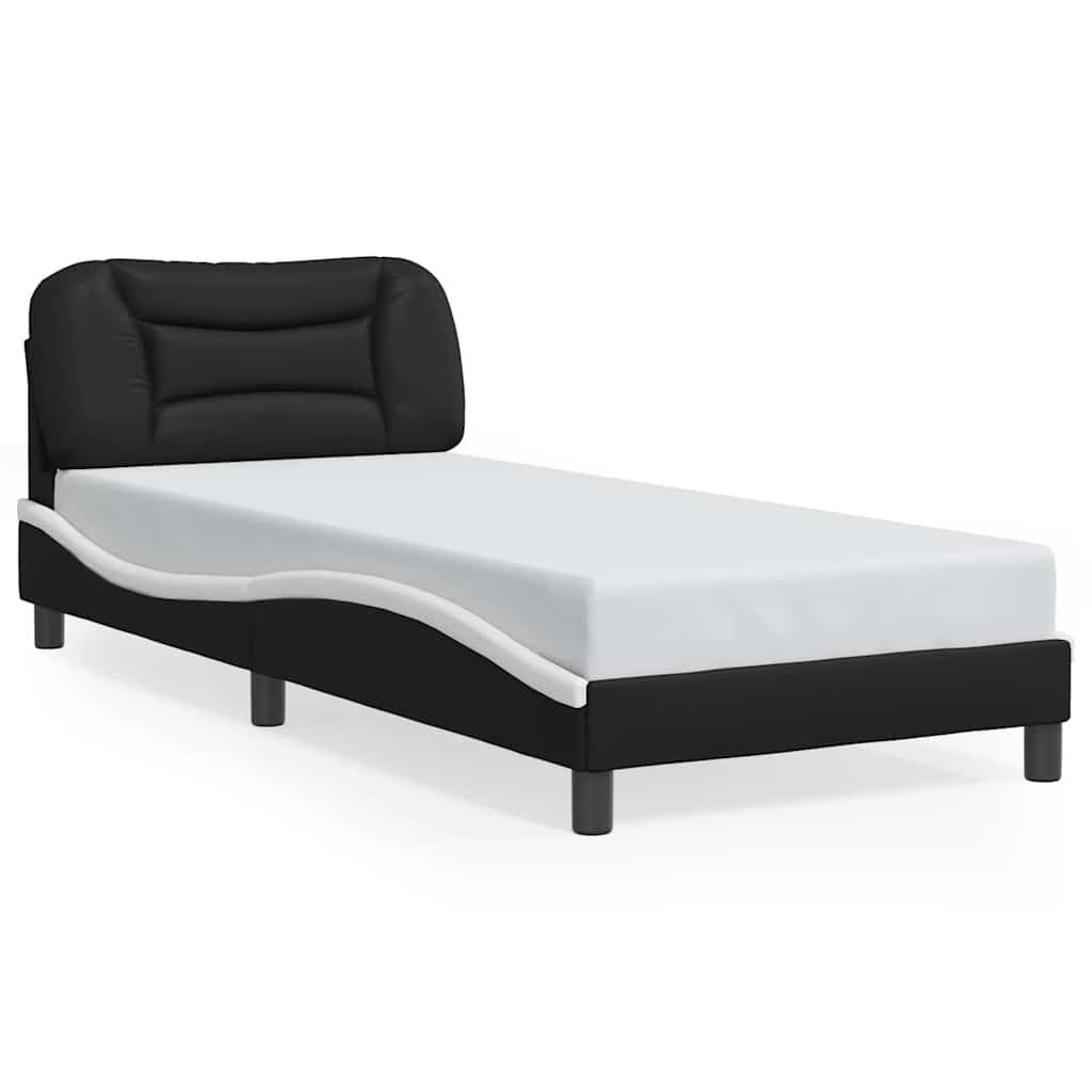 sengeramme med LED uden madras Hvar 80x200 cm sort og hvid