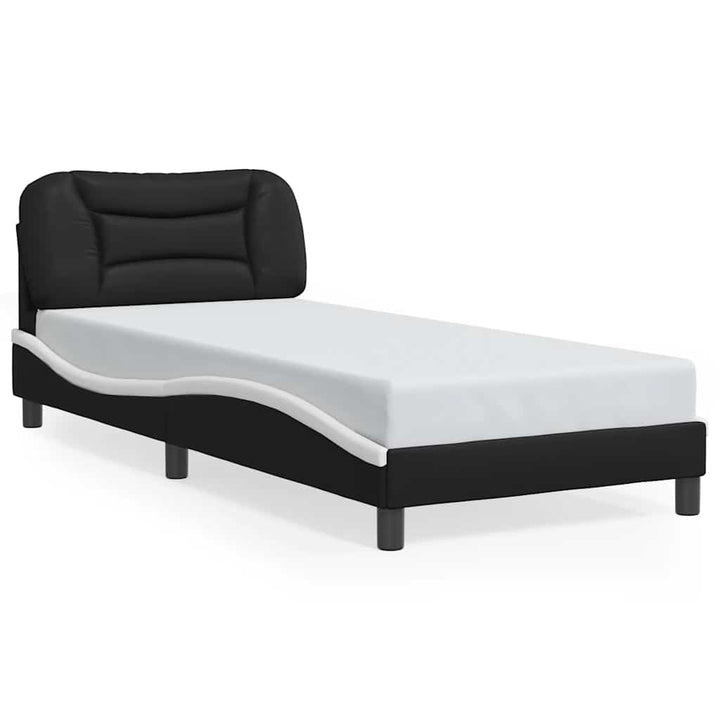 sengeramme med LED uden madras Hvar 80x200 cm sort og hvid