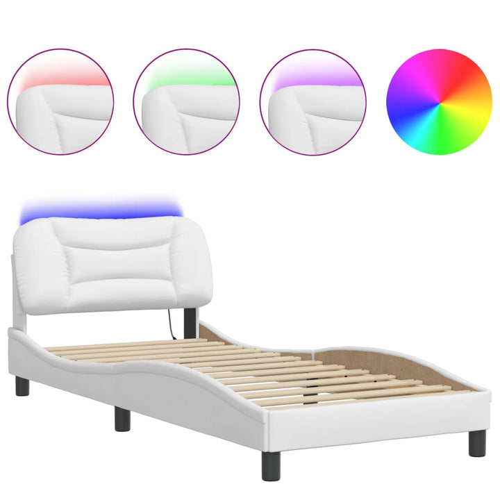 sengeramme med LED uden madras Hvar 90x190 cm hvid