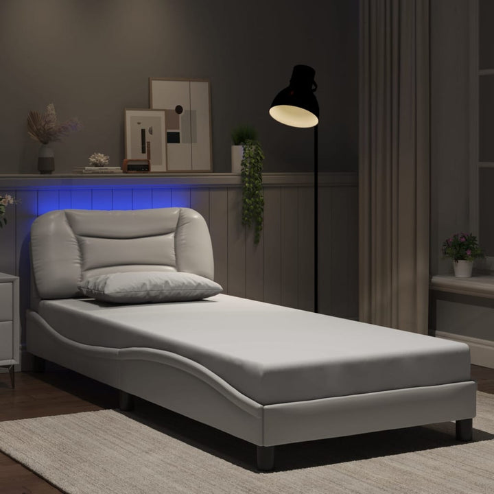 sengeramme med LED uden madras Hvar 90x190 cm hvid