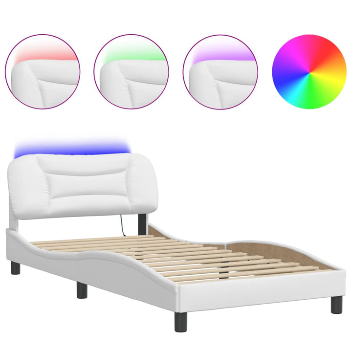 sengeramme med LED uden madras Hvar 100x200 cm hvid