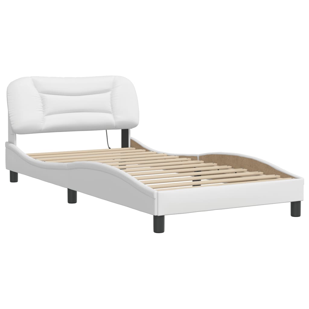 sengeramme med LED uden madras Hvar 100x200 cm hvid