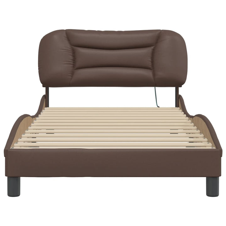 sengeramme med LED uden madras Hvar 100x200 cm brun