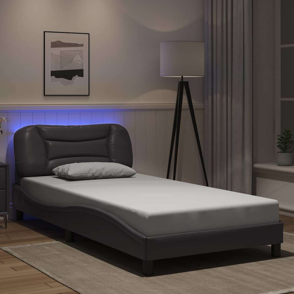 sengeramme med LED uden madras Hvar 100x200 cm grå
