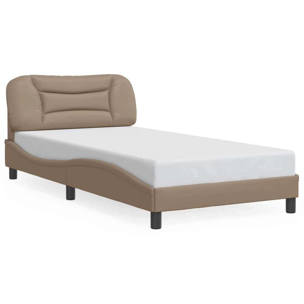 sengeramme med LED uden madras Hvar 100x200 cm cappuccinofarvet