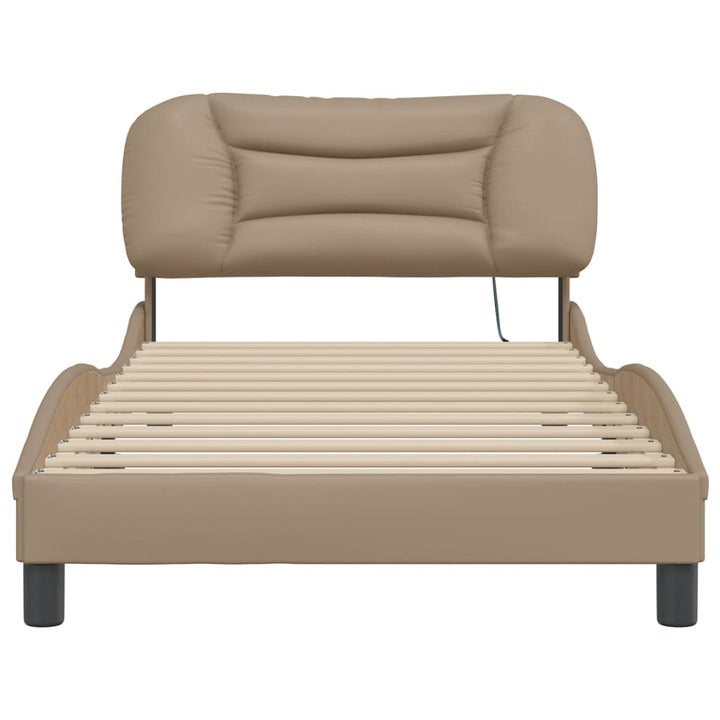 sengeramme med LED uden madras Hvar 100x200 cm cappuccinofarvet