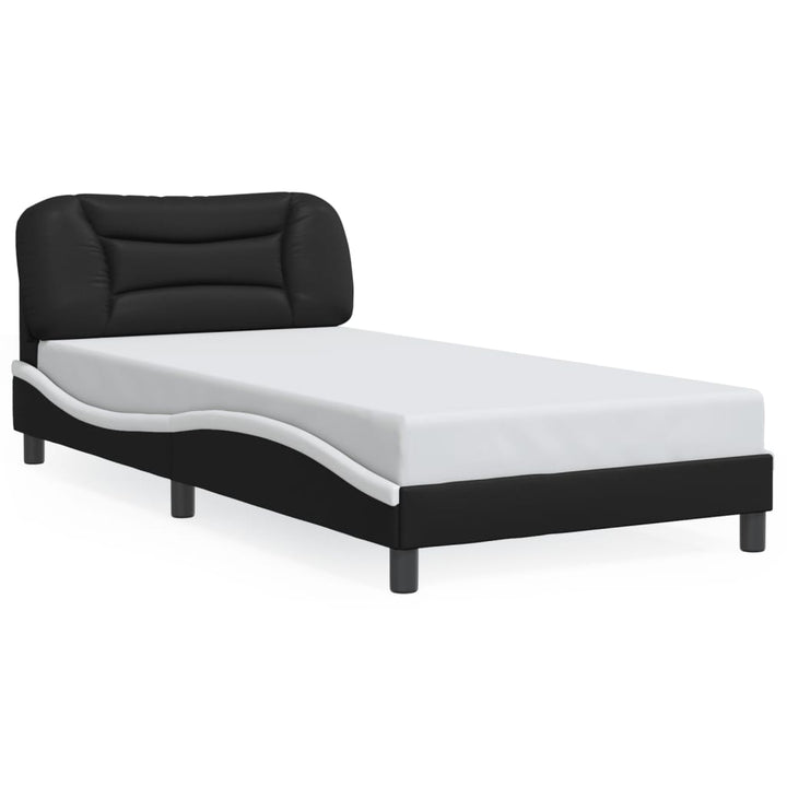 sengeramme med LED uden madras Hvar 100x200 cm sort og hvid