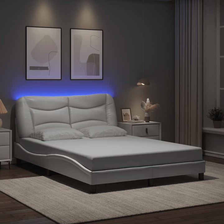 sengeramme med LED uden madras Hvar 120x200 cm hvid