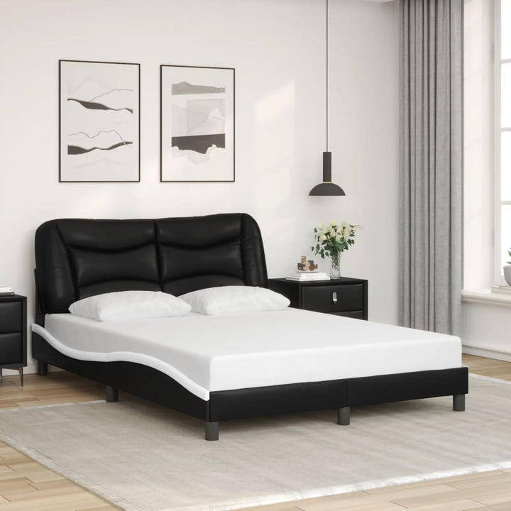 sengeramme med LED uden madras Hvar 120x200 cm sort og hvid
