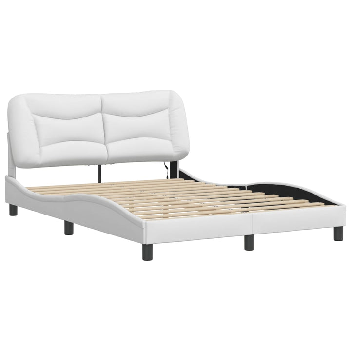 sengeramme med LED uden madras Hvar 140x190 cm hvid