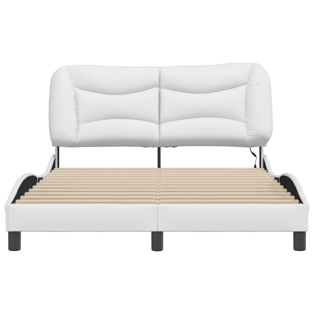 sengeramme med LED uden madras Hvar 140x190 cm hvid