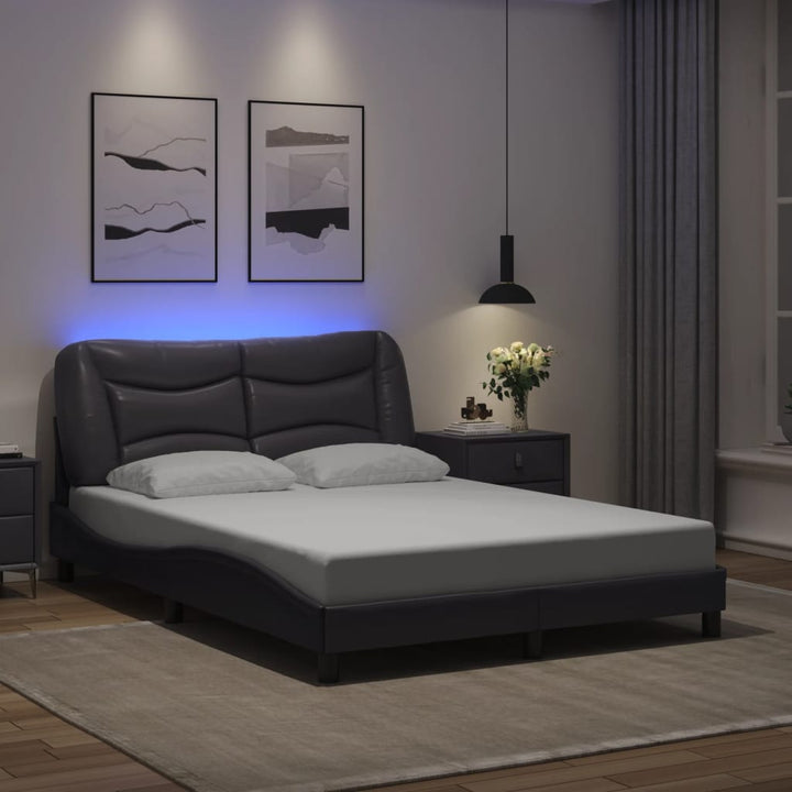 sengeramme med LED uden madras Hvar 140x190 cm grå