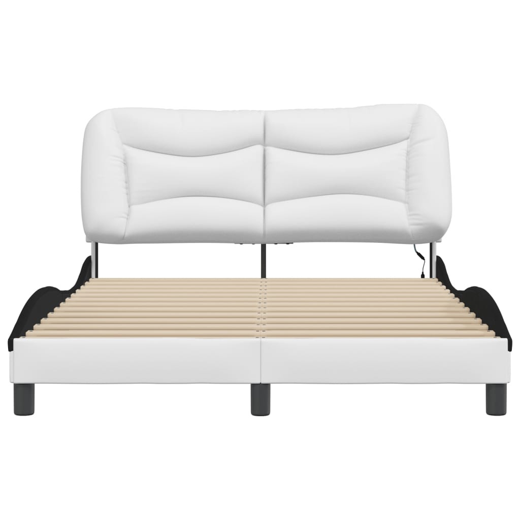 sengeramme med LED uden madras Hvar 200x200 cm hvid og sort