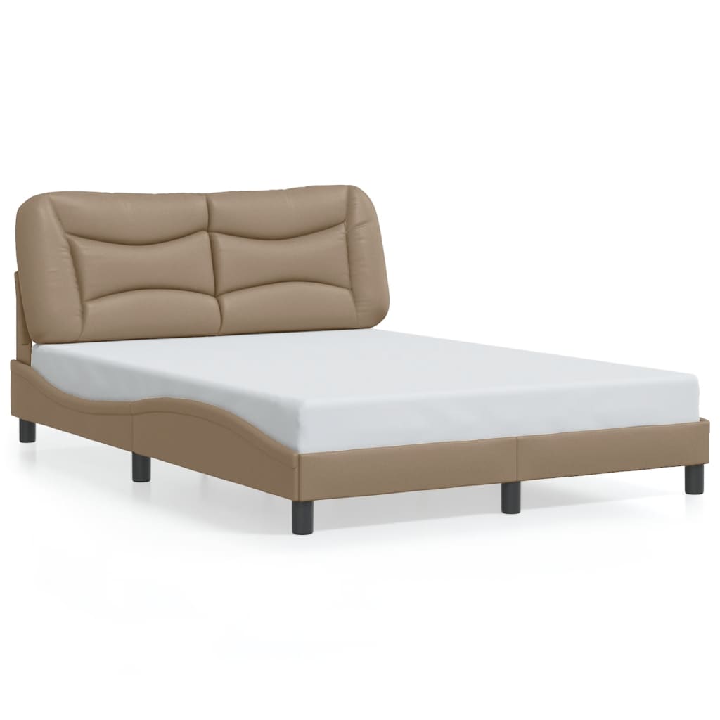 sengeramme med LED uden madras Hvar 140x200 cm cappuccinofarvet