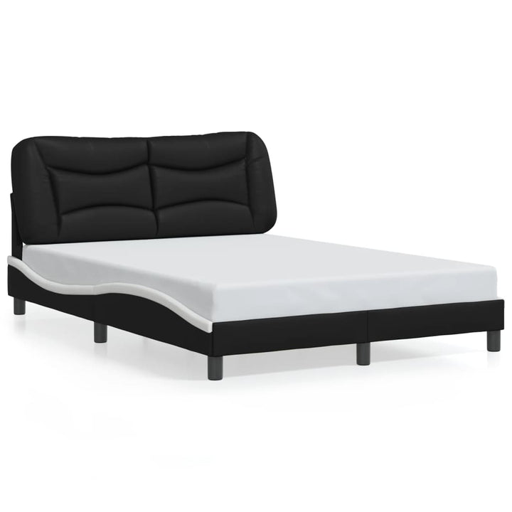 sengeramme med LED uden madras Hvar 140x200 cm sort og hvid