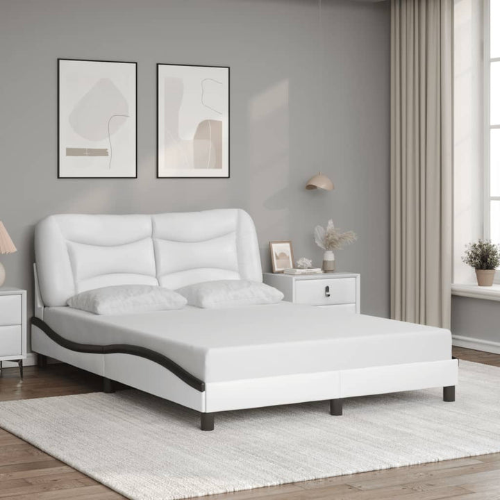 sengeramme med LED uden madras Hvar 140x200 cm hvid og sort