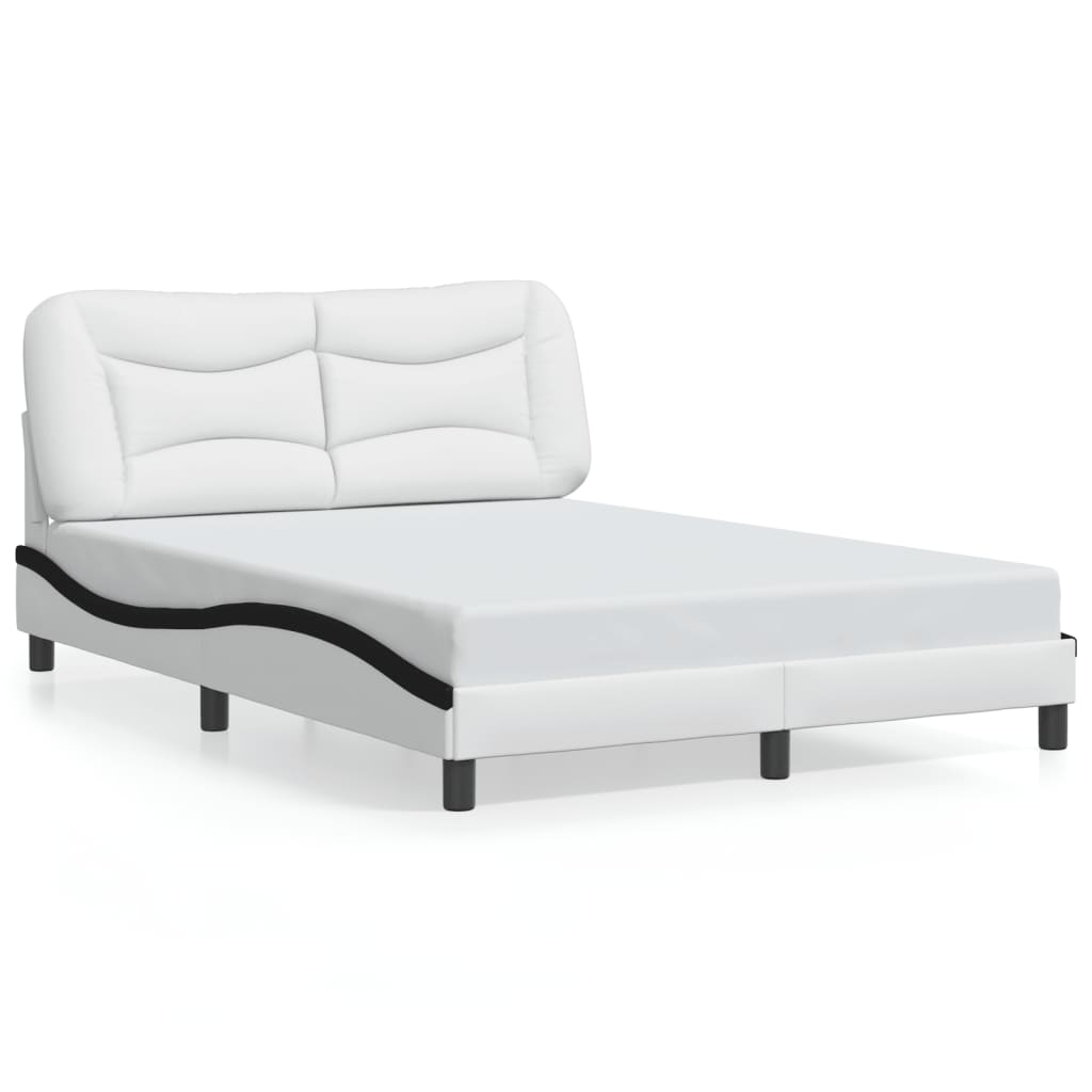 sengeramme med LED uden madras Hvar 140x200 cm hvid og sort