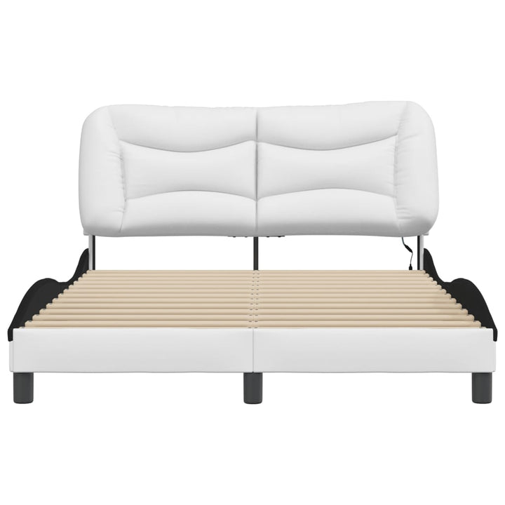 sengeramme med LED uden madras Hvar 140x200 cm hvid og sort