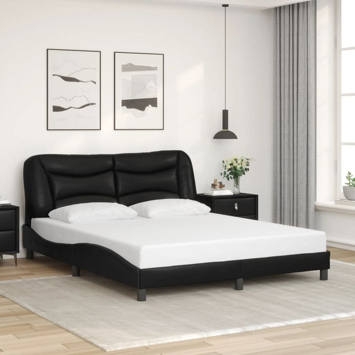 sengeramme med LED uden madras Hvar 160x200 cm sort
