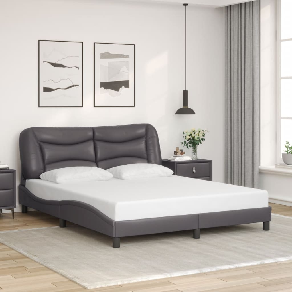 sengeramme med LED uden madras Hvar 160x200 cm grå