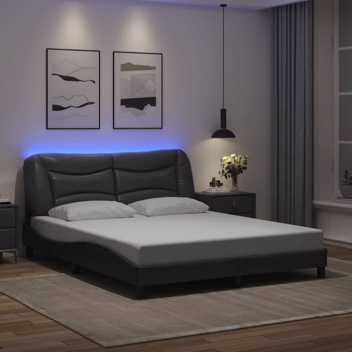 sengeramme med LED uden madras Hvar 160x200 cm grå