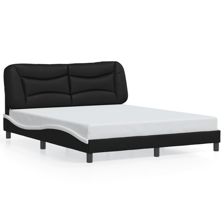 sengeramme med LED uden madras Hvar 160x200 cm sort og hvid