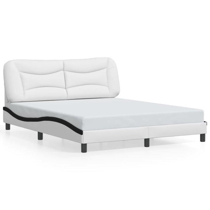 sengeramme med LED uden madras Hvar 160x200 cm hvid og sort