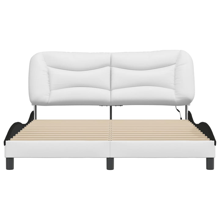sengeramme med LED uden madras Hvar 160x200 cm hvid og sort