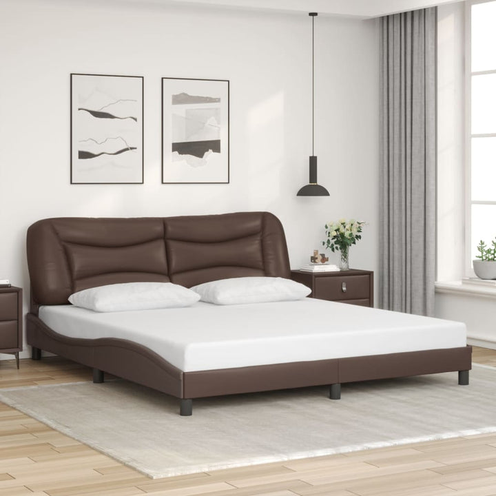 sengeramme med LED uden madras Hvar 100x200 cm brun