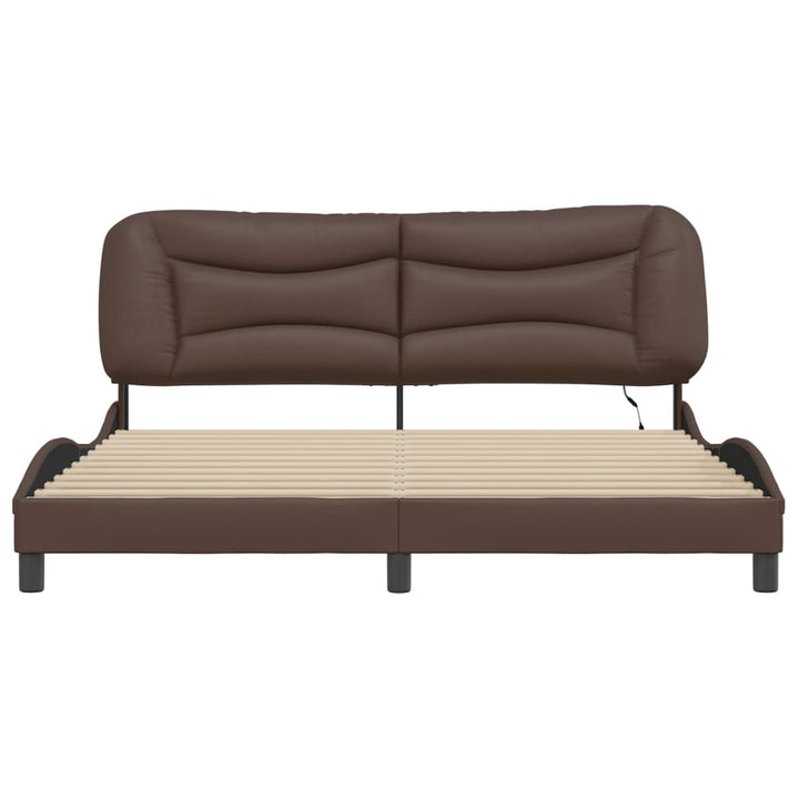 sengeramme med LED uden madras Hvar 100x200 cm brun