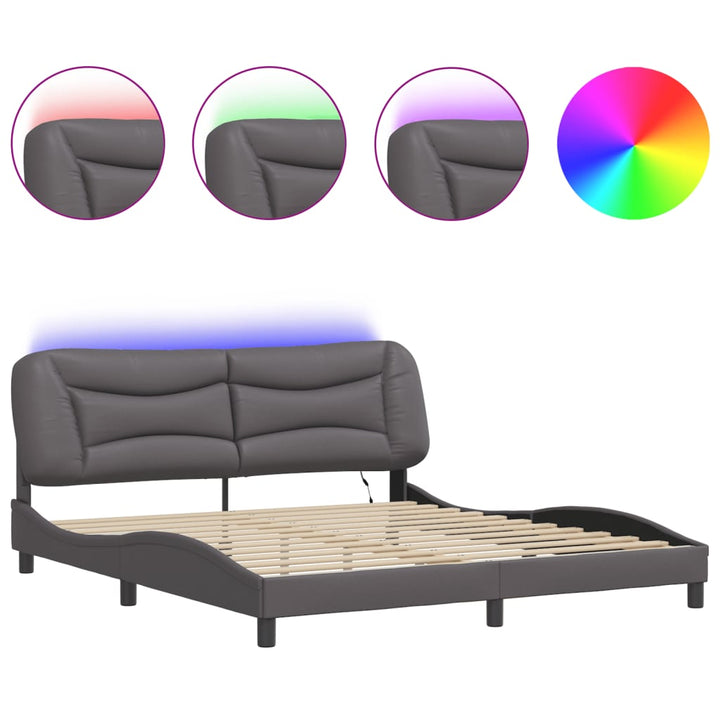 sengeramme med LED uden madras Hvar 180x200 cm sort